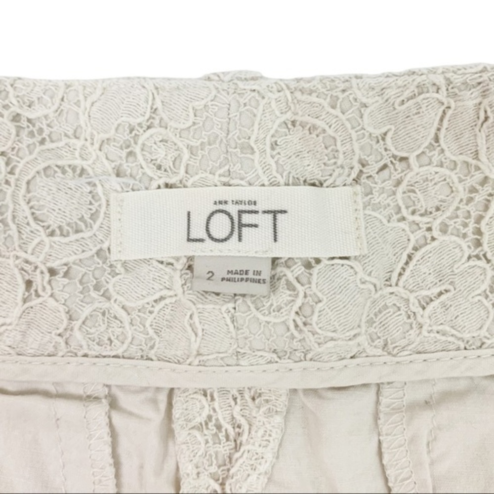 Ann Taylor Loft Lace Cotton Shorts Women’s Size 2 Cream White - Picture 7 of 8